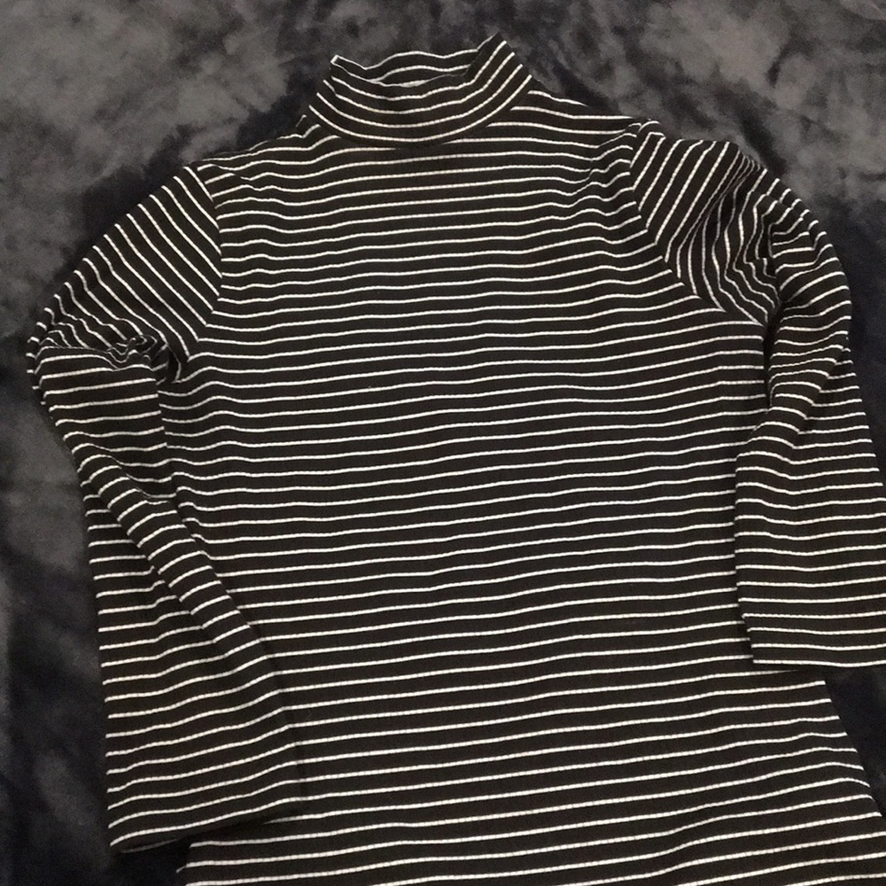 Ribbed Black and white striped bodysuit
